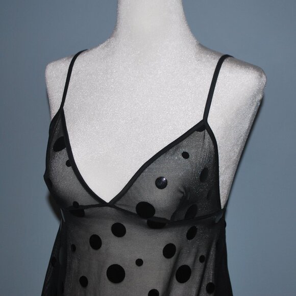 Sexy Black Polka Dot Lingerie Top - Picture 4 of 7